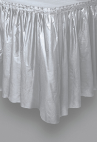 Unique Tableskirt Silver 14' x 29
