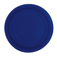 Unique 16 Pack Plates Navy Blue Round 9