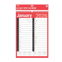 Calendar MTV A3 Red & Black 2027 12pk