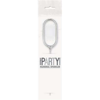 Unique Party Candle Sparkler Number 0 Silver 7