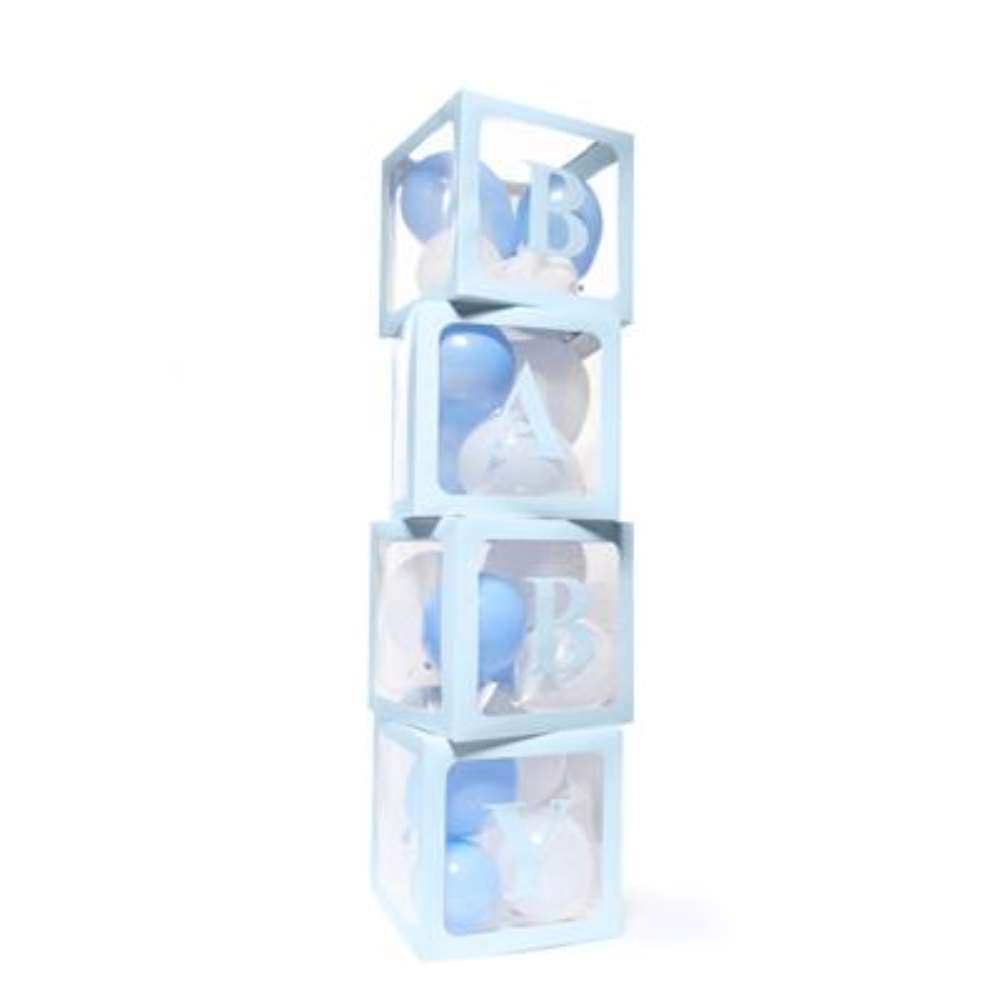 Tiger Feet 4pc Balloon Box Blue 30x30x30cm