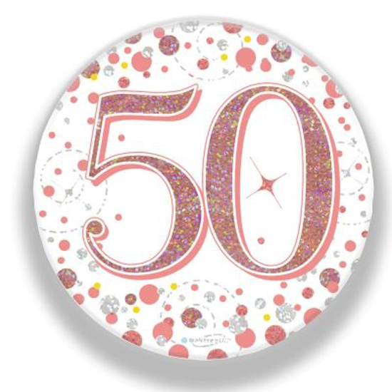 Oaktree Sparkling Fizz Badge Age 50 Rose Gold 3