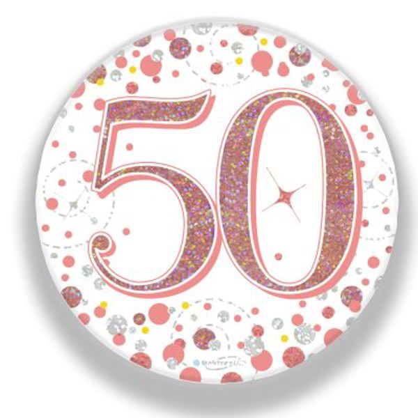 Oaktree Sparkling Fizz Badge Age 50 Rose Gold 3