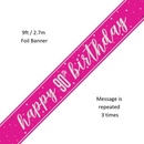 Unique Banner Pink Glitz Age 90 9ft