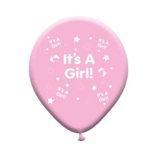 8pk Latex Balloons Birth Girl