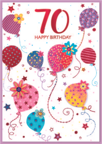 Isabel's Garden 6 Pack Cards C50 Birthday Age 70