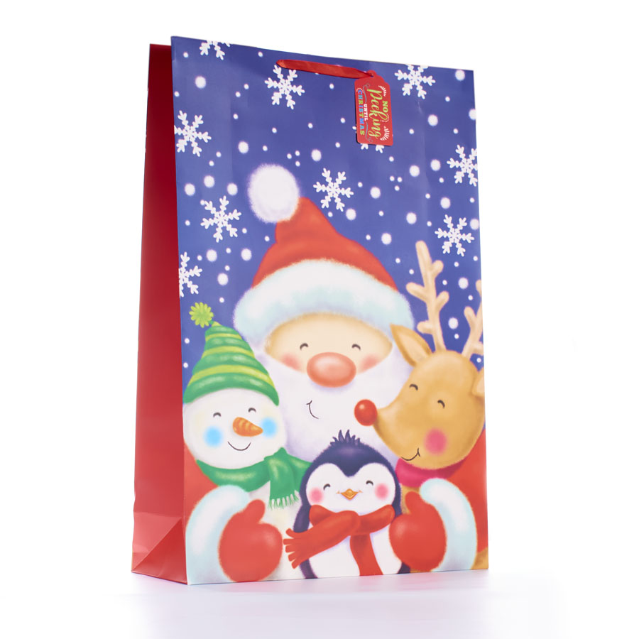 Gift Bag Santa & Friends Super Giant 12pk