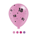 Pink Age 18 Assorted 10" Latex Balloons 8pk