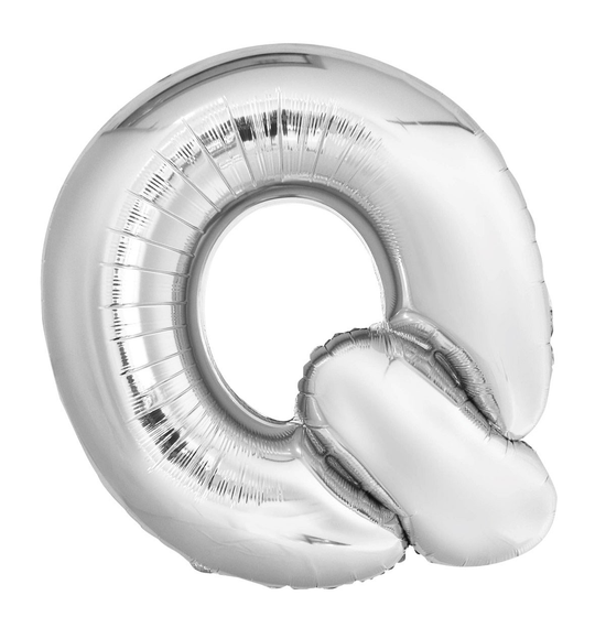 Unique Foil Balloon Silver 34" Letter Q