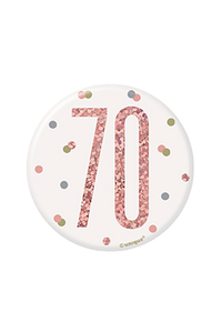 Unique Badge Rose Gold Glitz Party Age 70 3