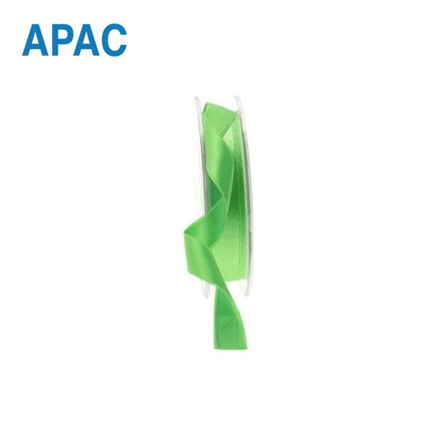 APAC Ribbon Satin Lime Green 15mm 20M