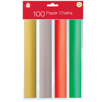 100 Foil Paper Chains 14x27cm 24pk
