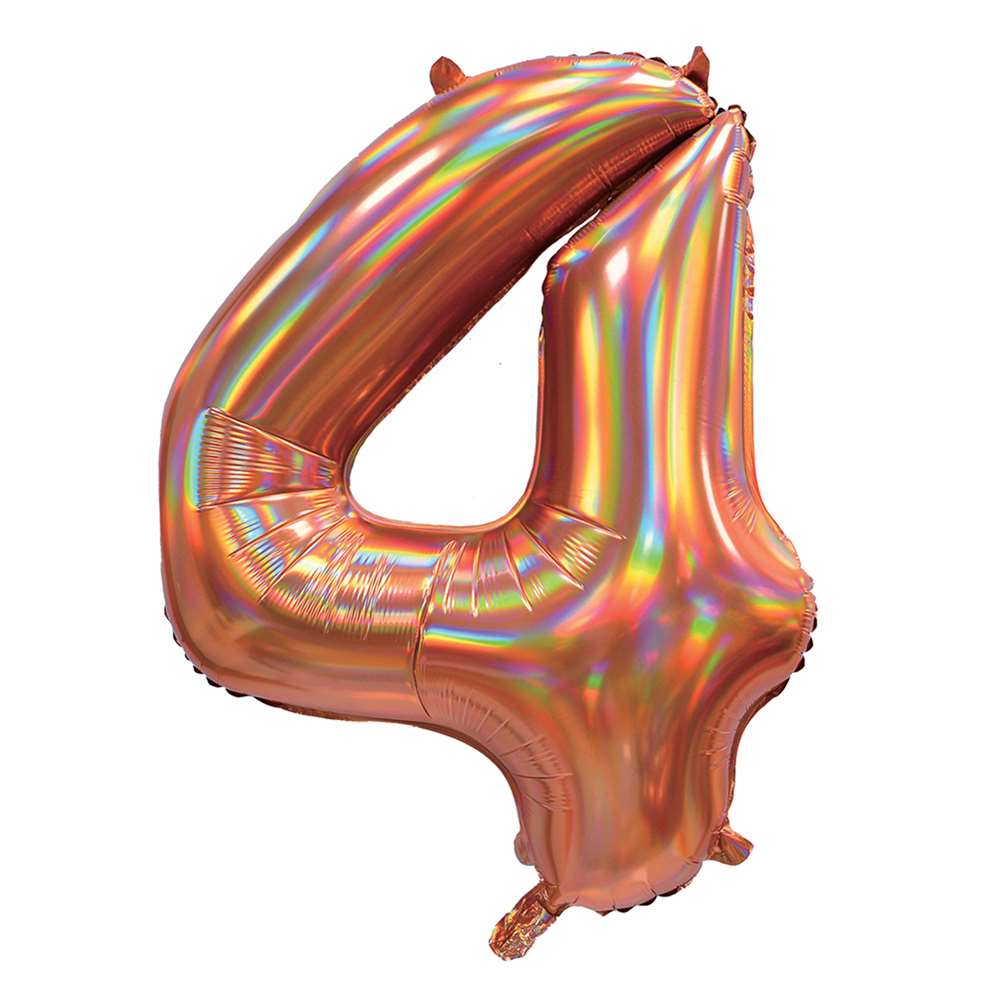 Sensations Foil Balloon Rose Gold 30" Number 4