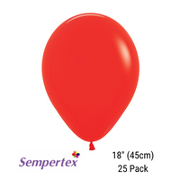 Sempertex Fashion Red 18" Latex Balloons 25pk