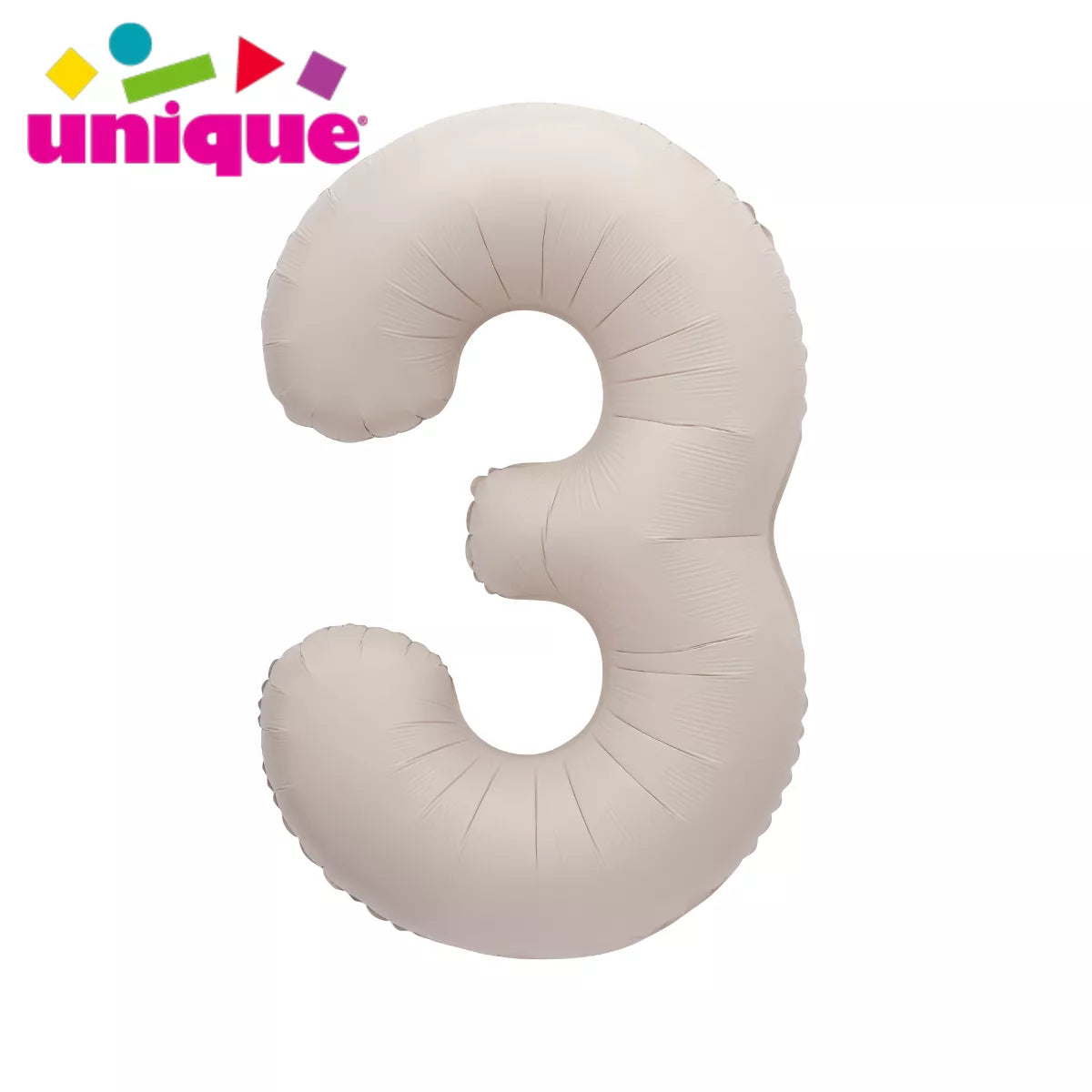 Unique Foil Balloon Matte Nude 34" Number 3