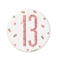 Rose Gold Glitz Age 13 Badge 3