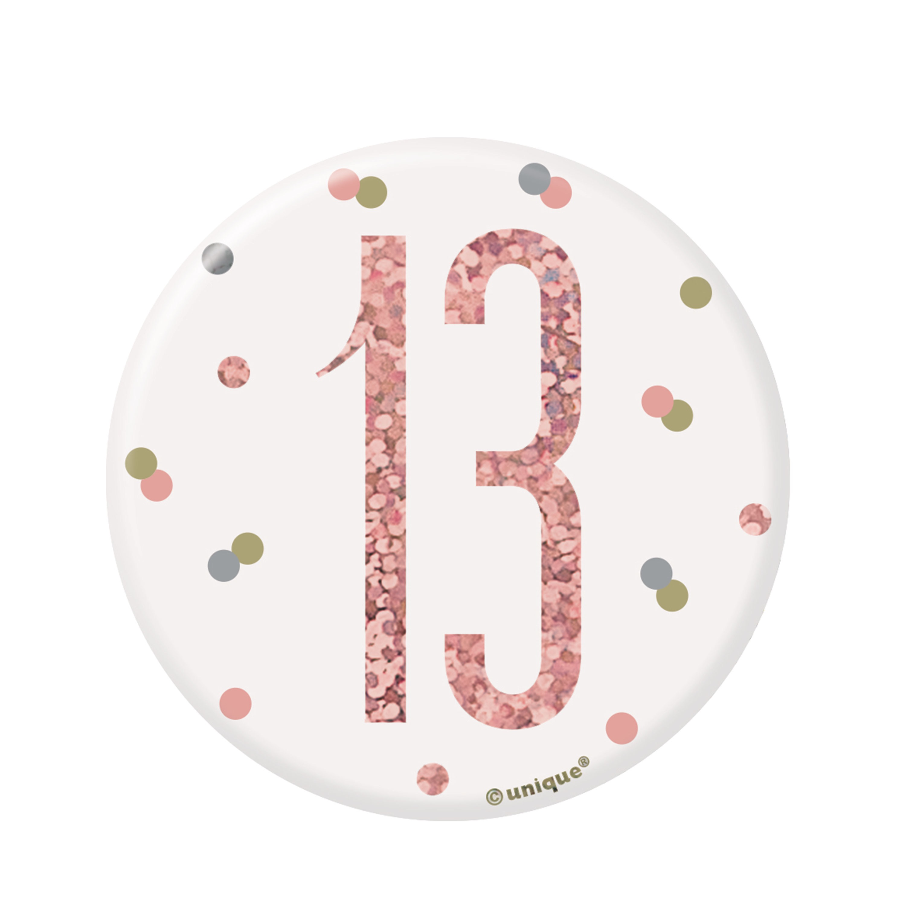 Rose Gold Glitz Age 13 Badge 3