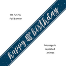 Unique Banner Blue Glitz Age 40 9ft