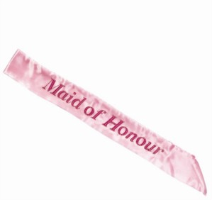 Henbrandt Sash Maid Of Honour Light Pink