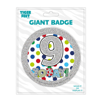 Big Badges Age 9 Male 6pk