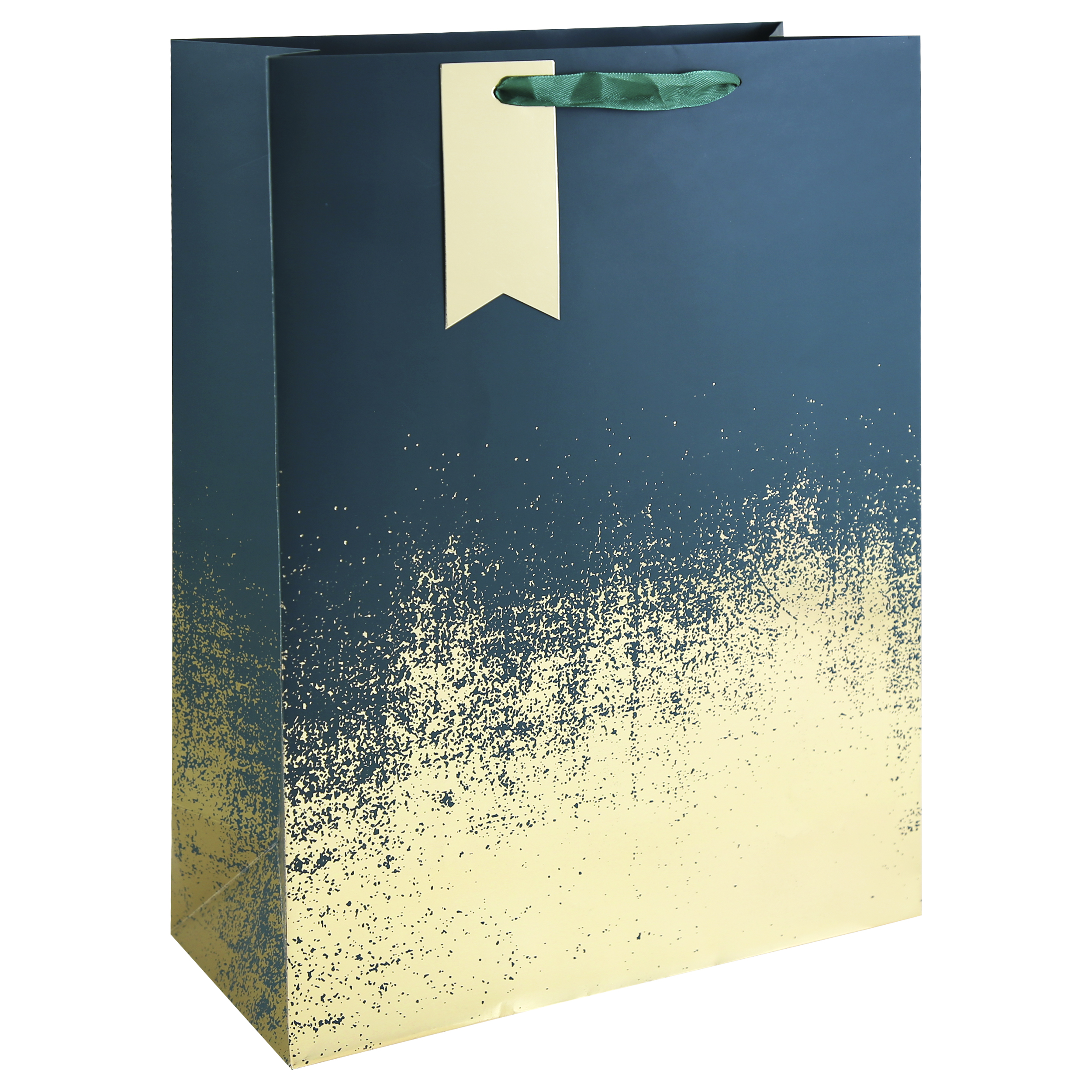 Distressed Green & Gold Gift Bag Extra Large 6pk