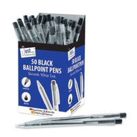 Tallon Tallon 50 pack retractable black writing pens with smooth ink flow, ideal for everyday writing and office use.