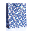Gift Bag Blue/Silver Pattern Medium 6pk