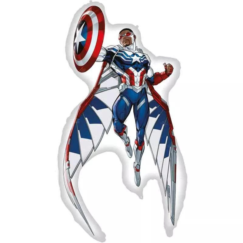 Procos Captain America 36-inch foil balloon featuring the superhero's shield and star design for celebrations and parties.