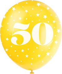 Age 50 12" Latex Balloons 5pk