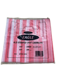 Magnum 100 Pack Carrier Bag Striped 11x17x21