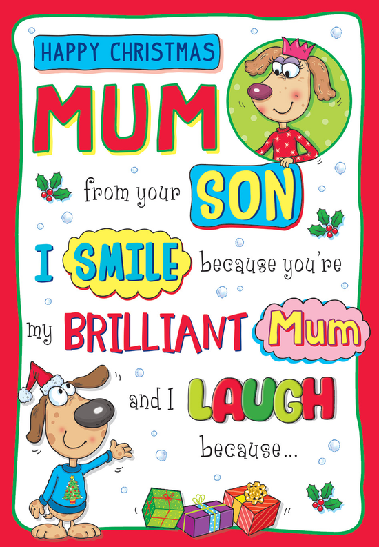 Regal 6 Pack C75 Cards Christmas Mum From Son