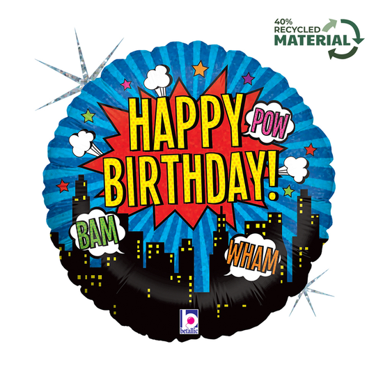 Grabo Foil Balloon Superhero Birthday 18"