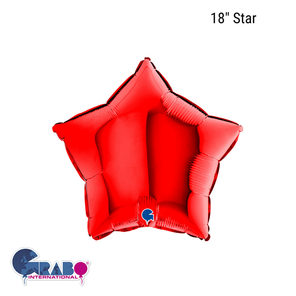 Grabo Foil Balloon Red Star 18"