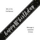 Unique Banner Black Glitz Age 60 9ft
