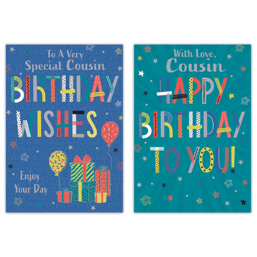Poppyhill 12 Pack Cards C50 Birthday Cousin