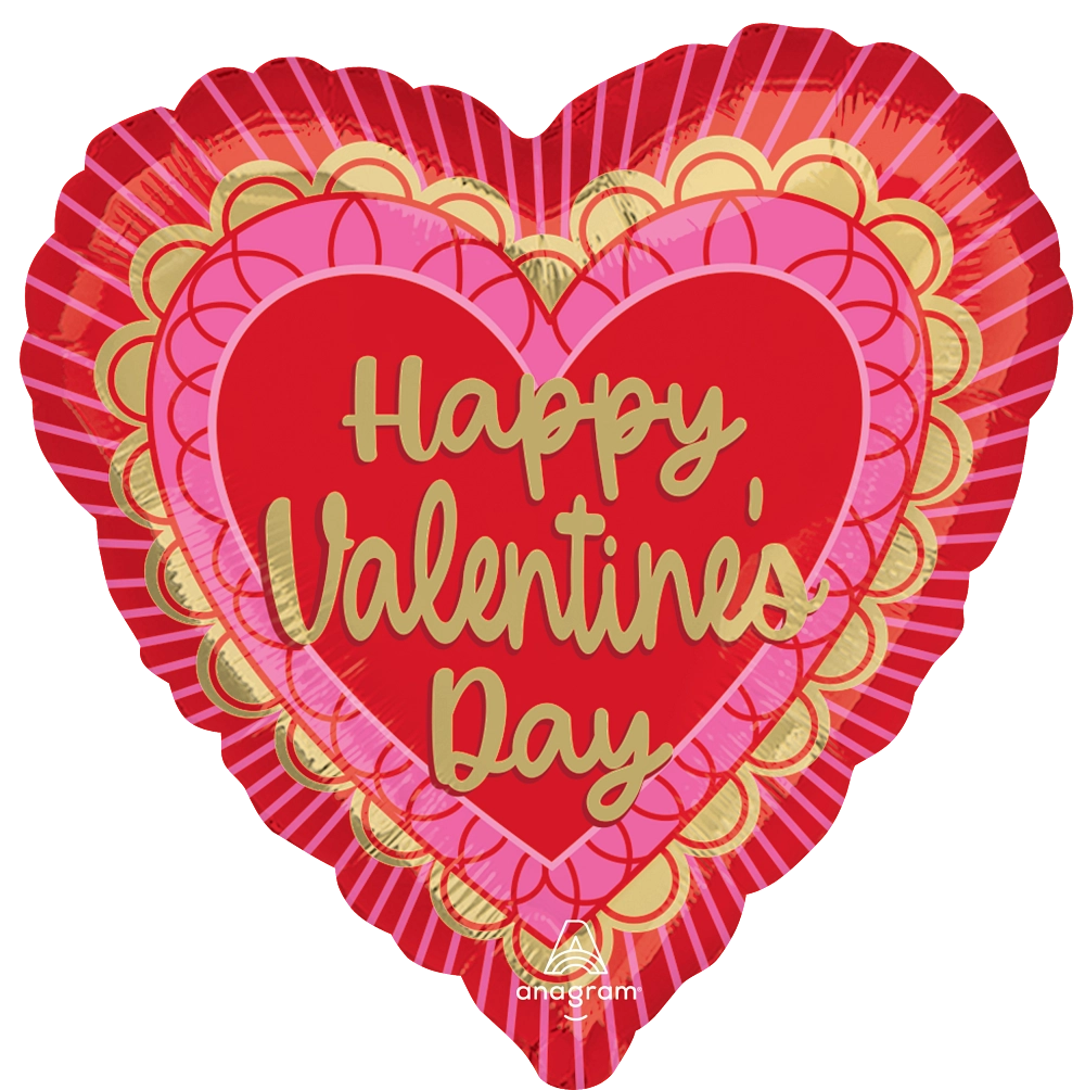 Anagram Scalloped Sweethearts 18" Foil Balloon
