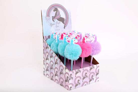 Sifcon 12 Pack Pen Unicorn Pom Pom