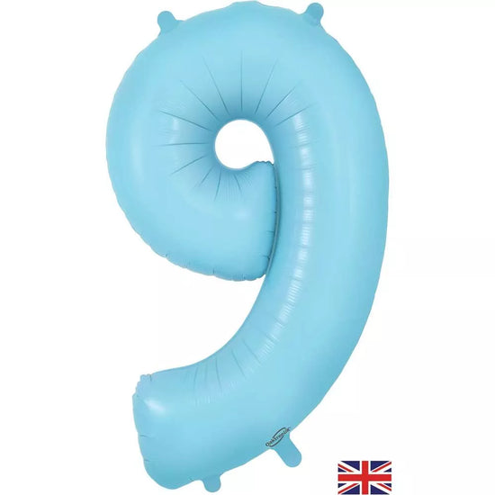 Oaktree Foil Balloon Matte Blue 34" Number 9
