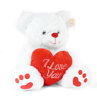 Bear With Heart White 17.5