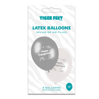 Tiger Feet 6 x 8pk Latex Balloons Engagement 10