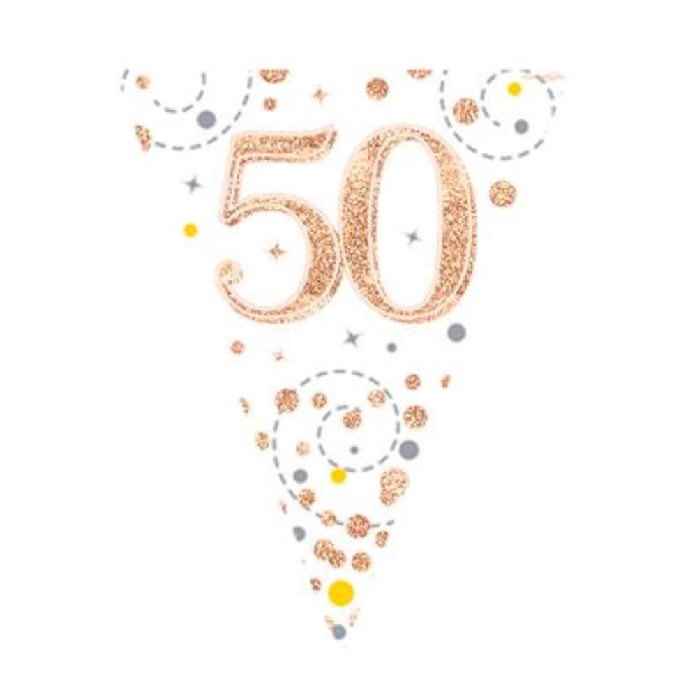 Oaktree Bunting Age 50 Fizz Rose Gold 3.9m