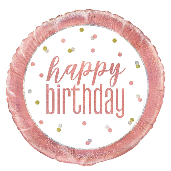 Unique Foil Balloon Rose Gold Glitz Birthday 18"