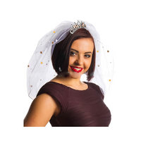 Bride Tiara Rose Gold Veil With Diamantes