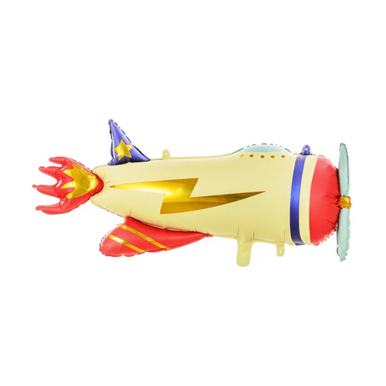 Retro Lightning Bolt Plane 36" Large Foil Balloon