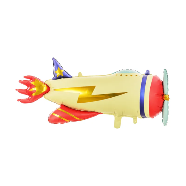 Retro Lightning Bolt Plane 36" Large Foil Balloon