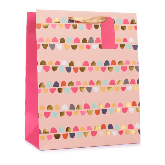 Tiger Feet 6 Pack Gift Bag Bunting Pink Medium
