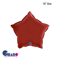 Grabo Foil Balloon Satin Ruby Red Star 18"