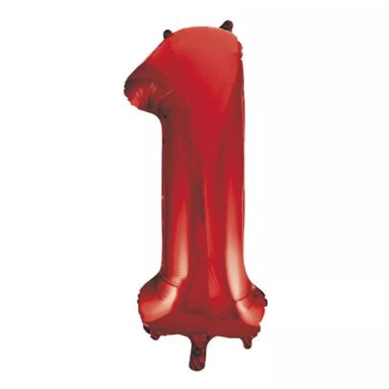 Unique Foil Balloon Red 34" Number 1