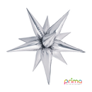 Prima Foil Balloon Silver Starburst 40"