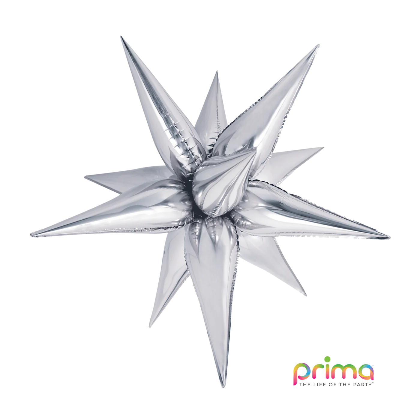 Prima Foil Balloon Silver Starburst 40"